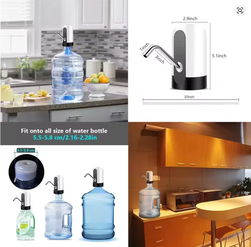 Water Bottle Pump USB Charging Automatic Electric Water Dispenser Pump Bottle Water Pump Auto Switch Drinking Dispenser