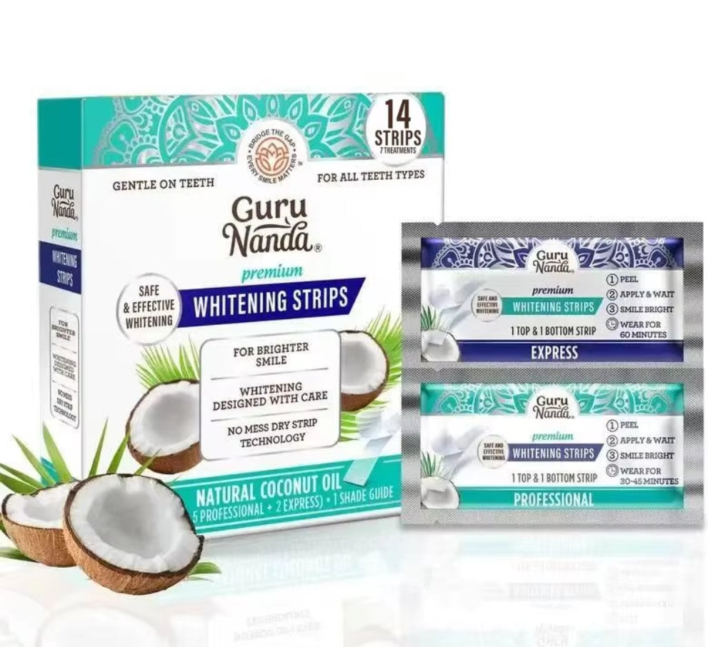 Whitening Strips, 7-day treatment (7 Packets - 2 Strips per pack)- Enamel-Safe Strips for Sensitive Teeth - Non-Slip, Dry Strip